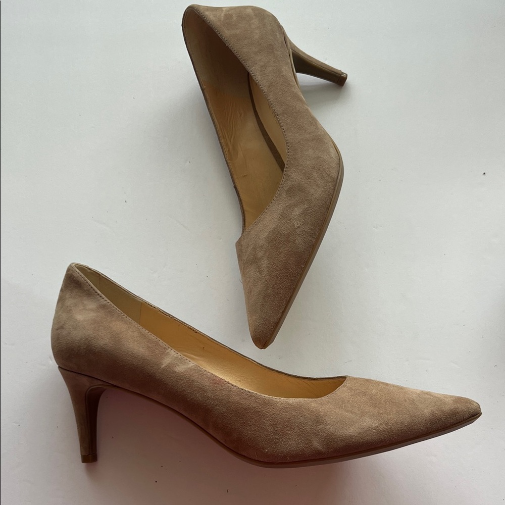 Nine West Women's Beige Suede Heels - Picture 2 of 10